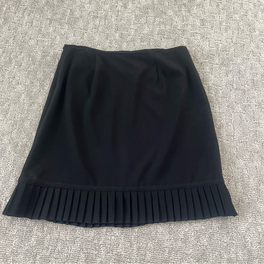 Larry Levine Black Stretch Pleated Pencil Skirt Size 16 - Picture 2 of 7
